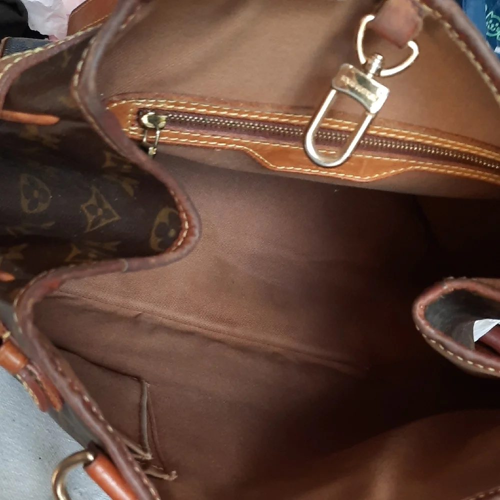 Louis Vuitton Brown Monogram Canvas Shoulder Tote with Leather Trim - Picture 10 of 16